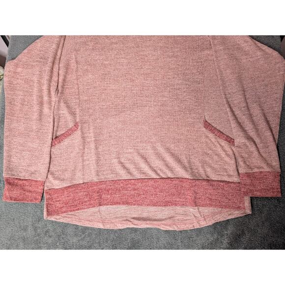HAUTE EDITION Women's  Pink Slouchy Cozy Pocket Sweatshirt Tunic XL NWOT - Picture 3 of 7